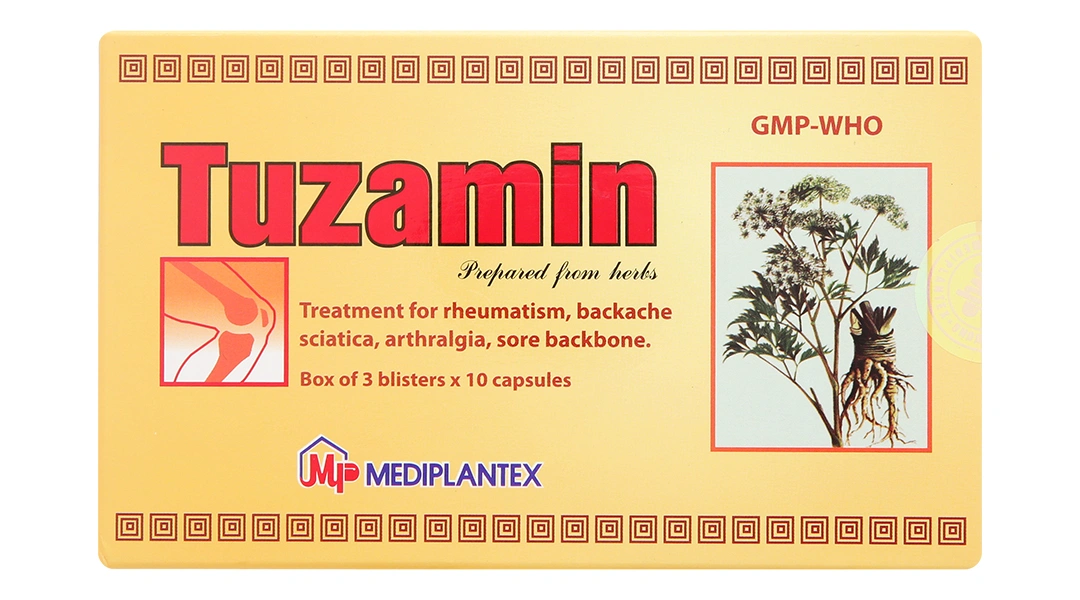 Tuzamin trị phong thấp, đau lưng, đau dây thần kinh tọa (3 vỉ x 10 viên) - 1