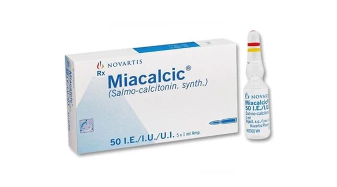 Thuốc tiêm Miacalcic Novartis 50IU/ml trị tăng canxi máu ác tính (5 ống x 1ml) - 