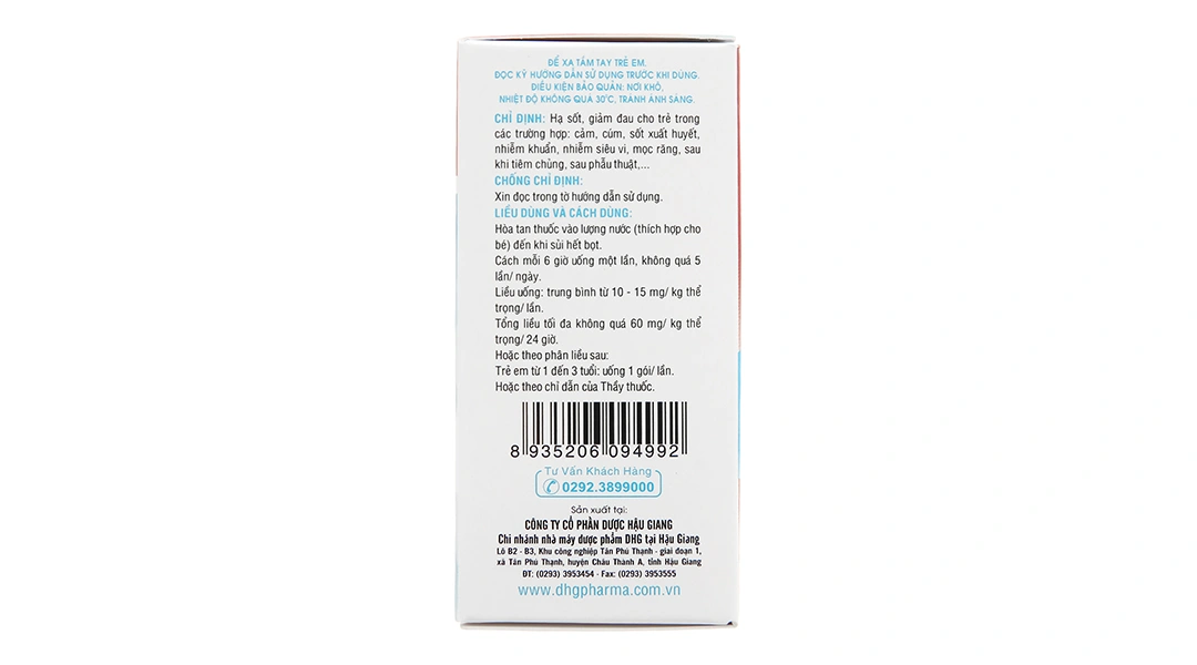 Bột sủi Hapacol 150 giảm đau, hạ sốt (24 gói x 1.5g) - 3