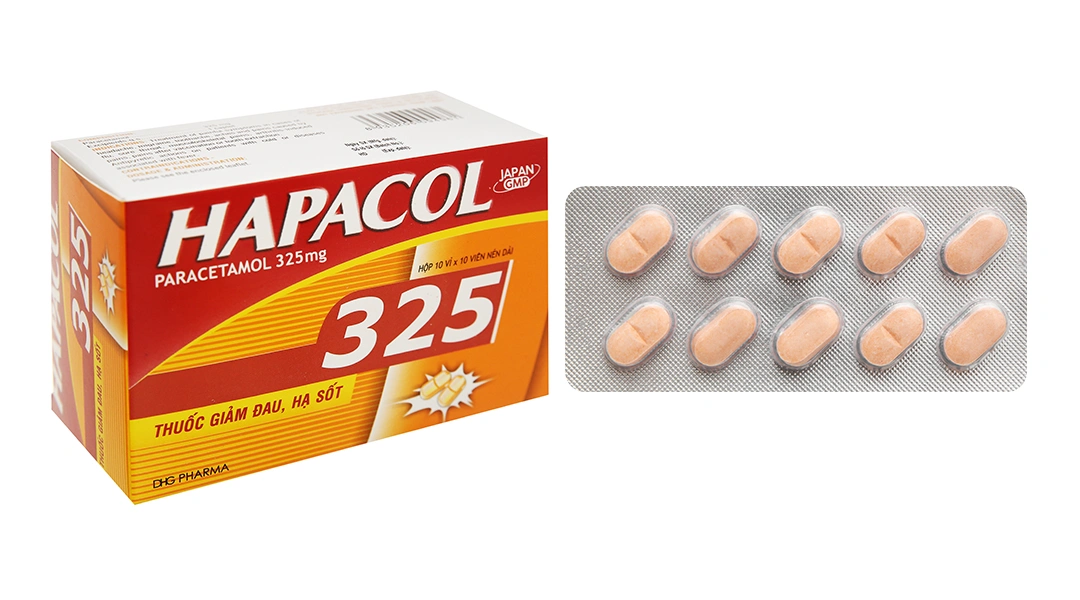 Hapacol 325 giảm đau, hạ sốt (10 vỉ x 10 viên) - 