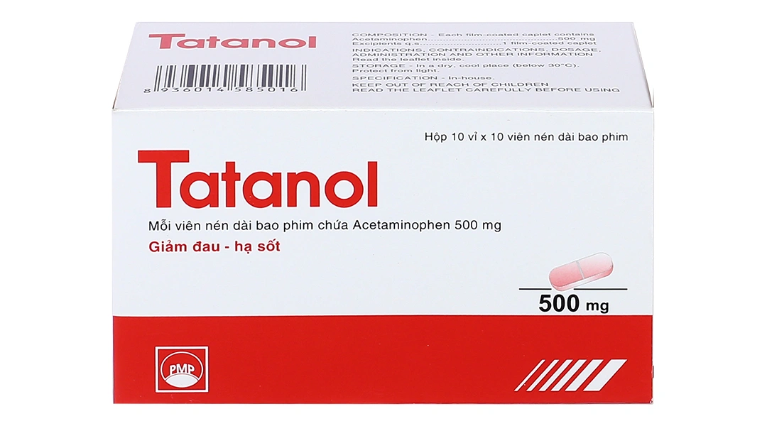 Tatanol 500mg giảm đau, hạ sốt (10 vỉ x 10 viên) - 1