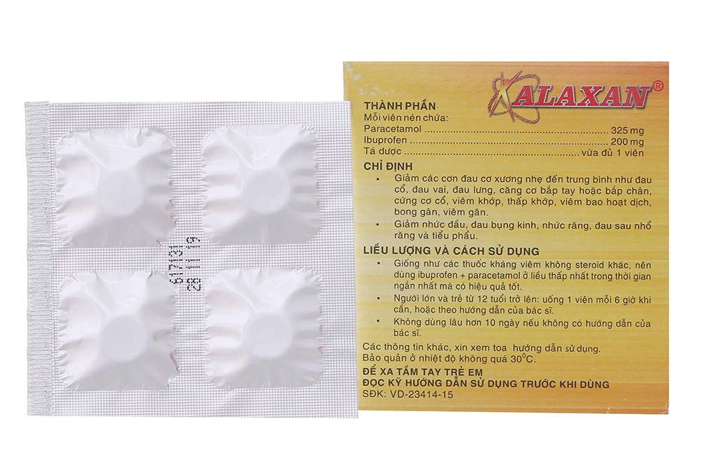 Alaxan giảm đau, hạ sốt (25 vỉ x 4 viên) - 1