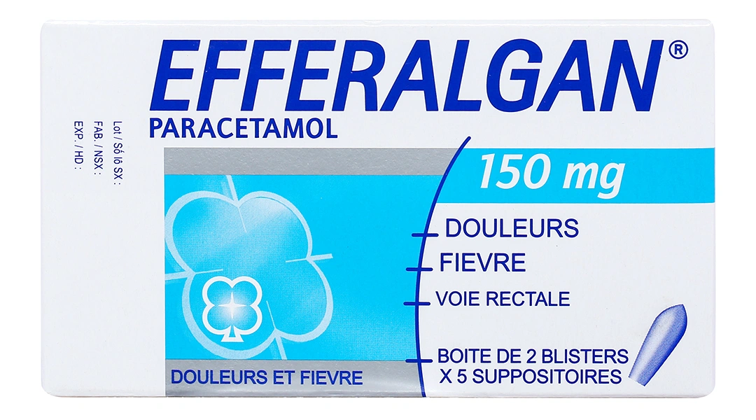Viên đặt trực tràng Efferalgan 150mg giúp giảm đau, hạ sốt (2 vỉ x 5 viên) - 1