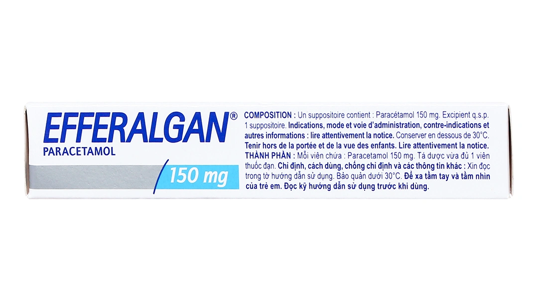 Viên đặt trực tràng Efferalgan 150mg giúp giảm đau, hạ sốt (2 vỉ x 5 viên) - 2