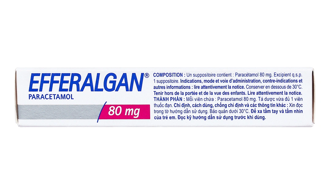 Viên đặt trực tràng Efferalgan 80mg giảm đau, hạ sốt (2 vỉ x 5 viên) - 3