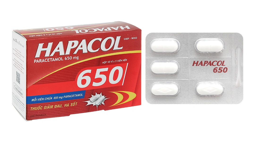 Hapacol 650 giảm đau, hạ sốt (10 vỉ x 5 viên) - 