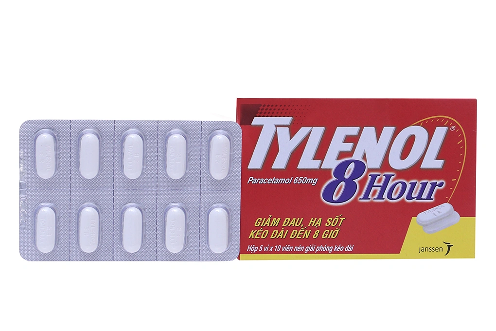 Tylenol 8 Hour giảm đau, hạ sốt (5 vỉ x 10 viên) - 