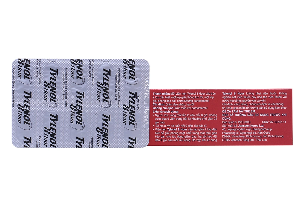 Tylenol 8 Hour giảm đau, hạ sốt (5 vỉ x 10 viên) - 1