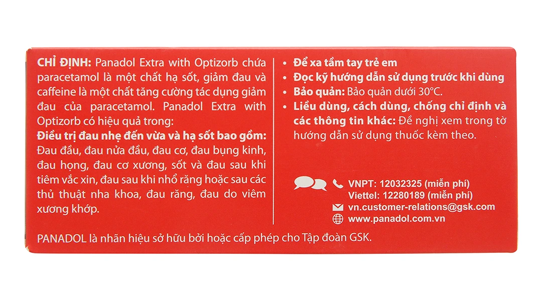 Panadol Extra With Optizorb giảm đau, hạ sốt (12 vỉ x 10 viên) - 2