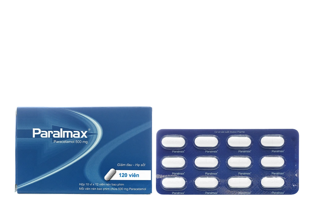 Paralmax 500mg giảm đau, hạ sốt từ nhẹ đến vừa (10 vỉ x 12 viên) - 