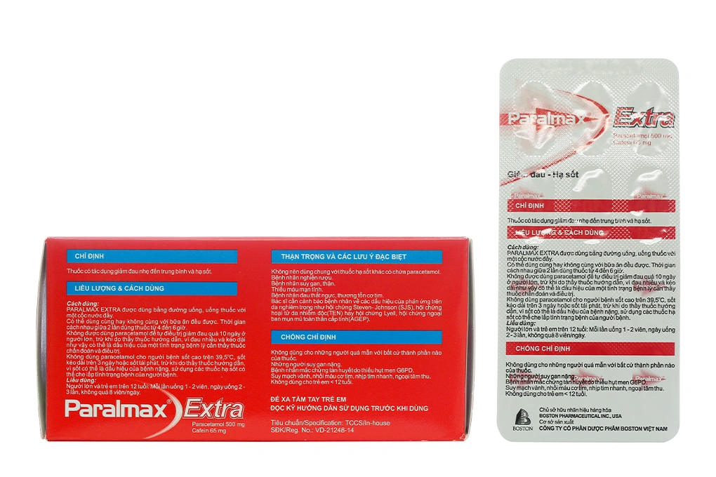 Paralmax Extra giảm đau, hạ sốt (15 vỉ x 12 viên) - 1