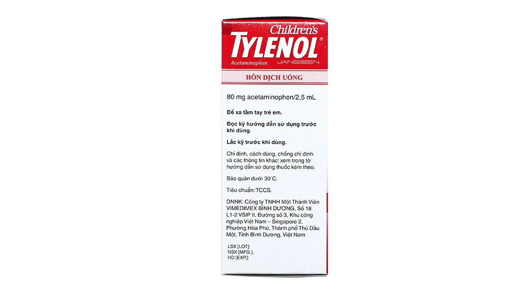 Hỗn dịch uống Children's Tylenol 80mg/2.5ml giảm đau, hạ sốt chai 60ml - 2