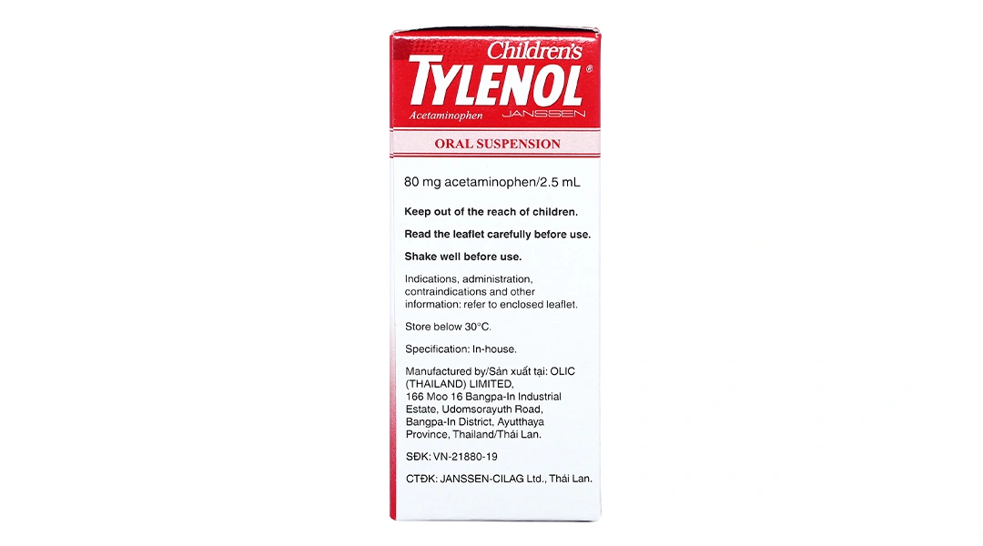 Hỗn dịch uống Children's Tylenol 80mg/2.5ml giảm đau, hạ sốt chai 60ml - 3