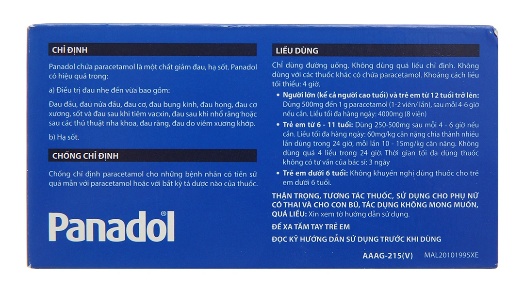 Panadol 500mg giảm đau, hạ sốt (10 vỉ x 12 viên) - 2