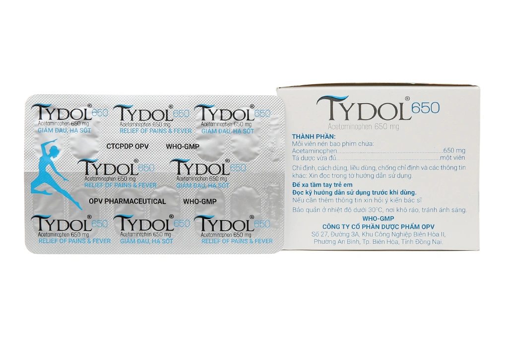 Tydol 650 hạ sốt, giảm đau từ nhẹ đến trung bình (10 vỉ x 10 viên) - 2