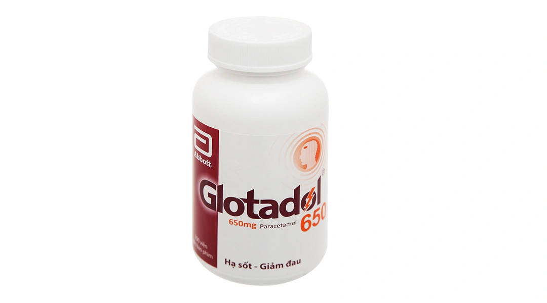 Glotadol 650 hạ sốt, giảm đau từ nhẹ đến vừa lọ 200 viên - 