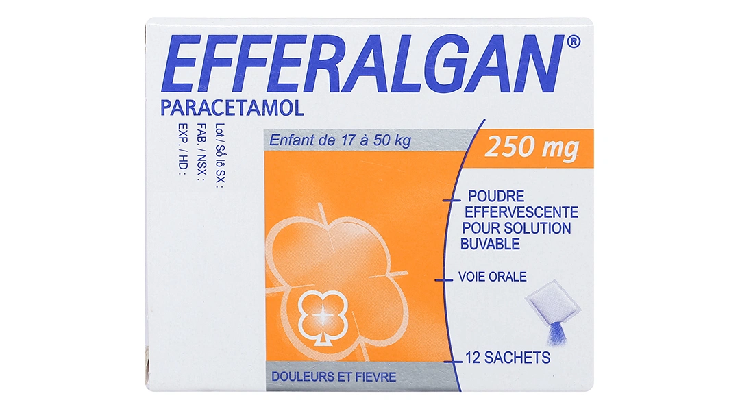 Bột sủi Efferalgan 250mg giảm đau, hạ sốt (12 gói x 1.01g) - 1