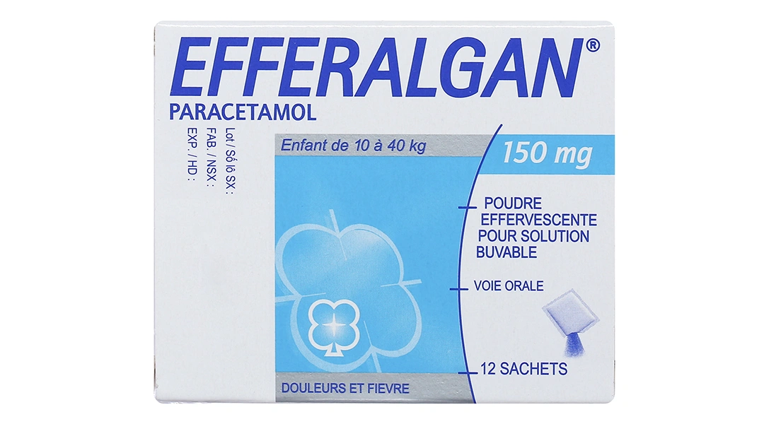 Bột sủi Efferalgan 150mg giảm đau từ nhẹ đến vừa, hạ sốt (12 gói x 0.606g) - 1
