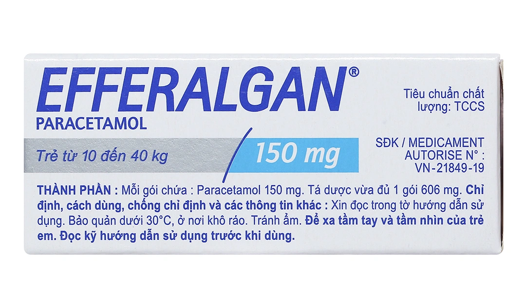 Bột sủi Efferalgan 150mg giảm đau từ nhẹ đến vừa, hạ sốt (12 gói x 0.606g) - 2