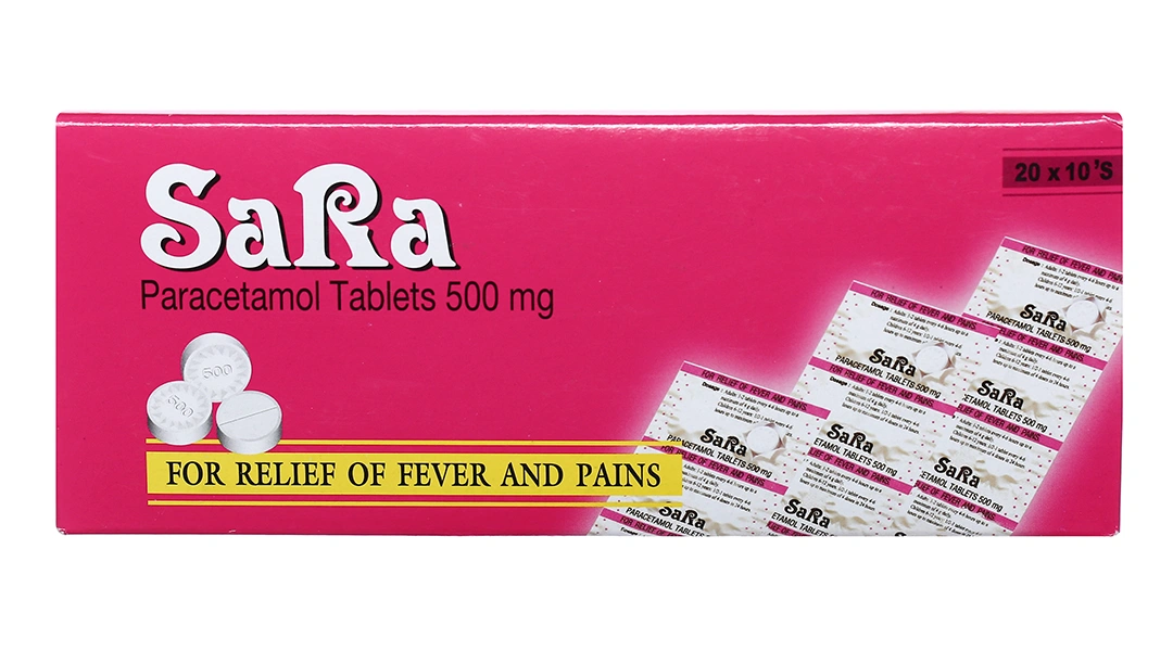 Sara 500mg trị các chứng đau và sốt từ nhẹ đến vừa (20 vỉ x 10 viên) - 1