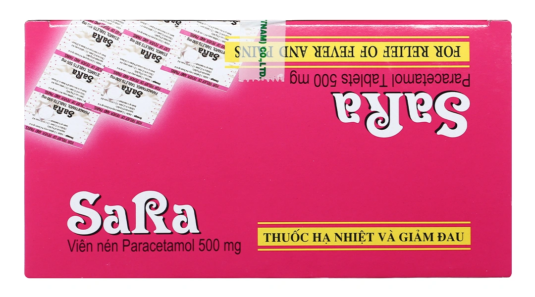 Sara 500mg trị các chứng đau và sốt từ nhẹ đến vừa (20 vỉ x 10 viên) - 2