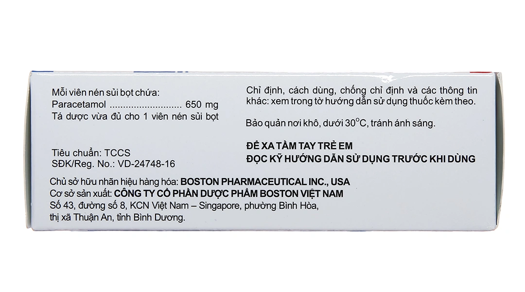Viên sủi Effer-Paralmax Extra 650mg giảm đau, hạ sốt từ nhẹ đến vừa (5 vỉ x 4 viên) - 2