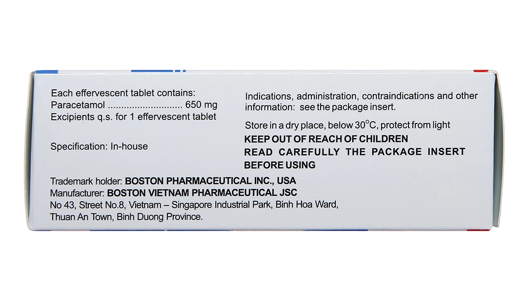 Viên sủi Effer-Paralmax Extra 650mg giảm đau, hạ sốt từ nhẹ đến vừa (5 vỉ x 4 viên) - 3