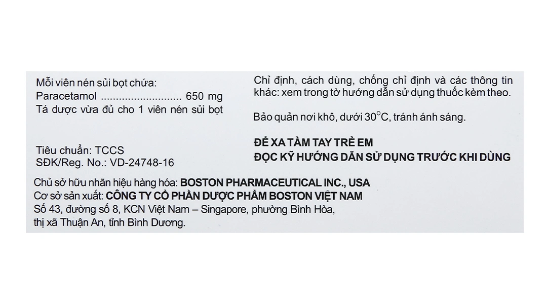 Viên sủi Effer-Paralmax Extra 650mg giảm đau, hạ sốt từ nhẹ đến vừa (5 vỉ x 4 viên) - 4