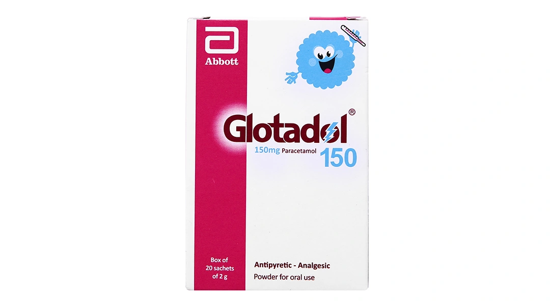 Bột pha hỗn dịch uống Glotadol 150 giảm đau, hạ sốt (20 gói x 2g) - 1
