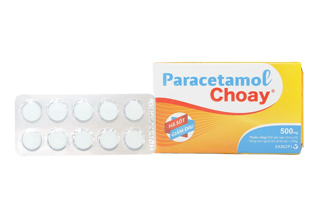 Paracetamol Choay 500mg hạ sốt, giảm đau từ nhẹ đến vừa (10 vỉ x 10 viên) - 1