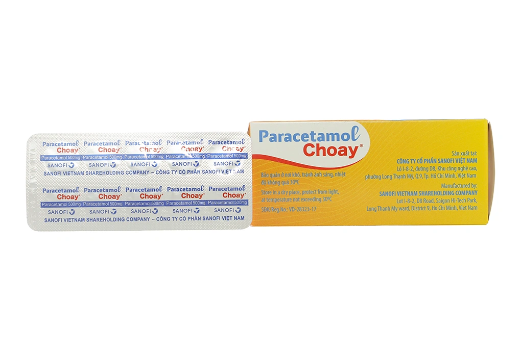 Paracetamol Choay 500mg hạ sốt, giảm đau từ nhẹ đến vừa (10 vỉ x 10 viên) - 3