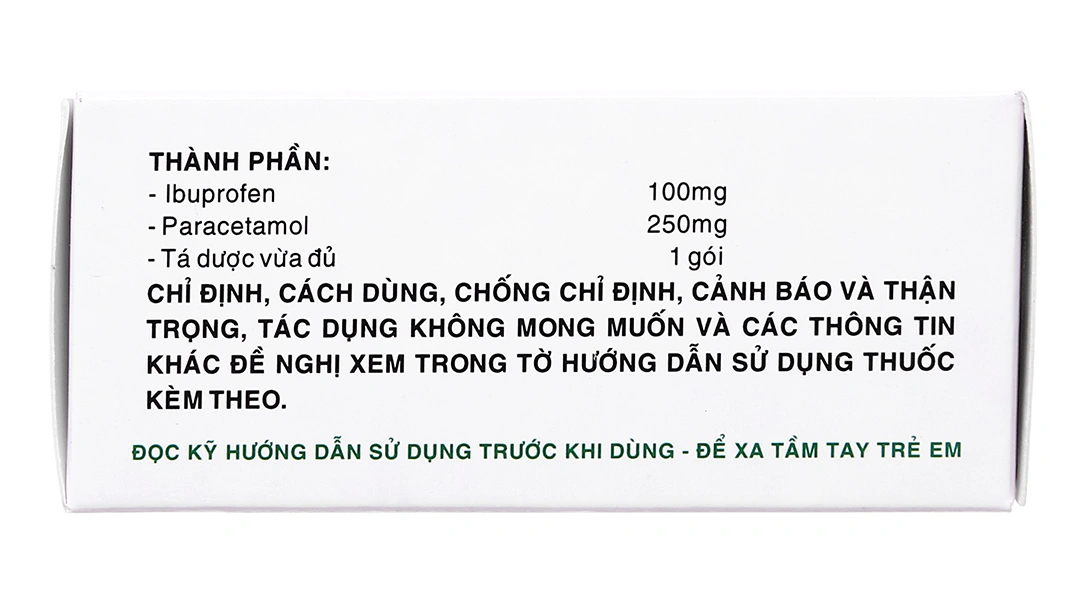 Thuốc cốm Maxibumol 100mg/250mg giảm đau, hạ sốt, kháng viêm (12 gói x 1g) - 3