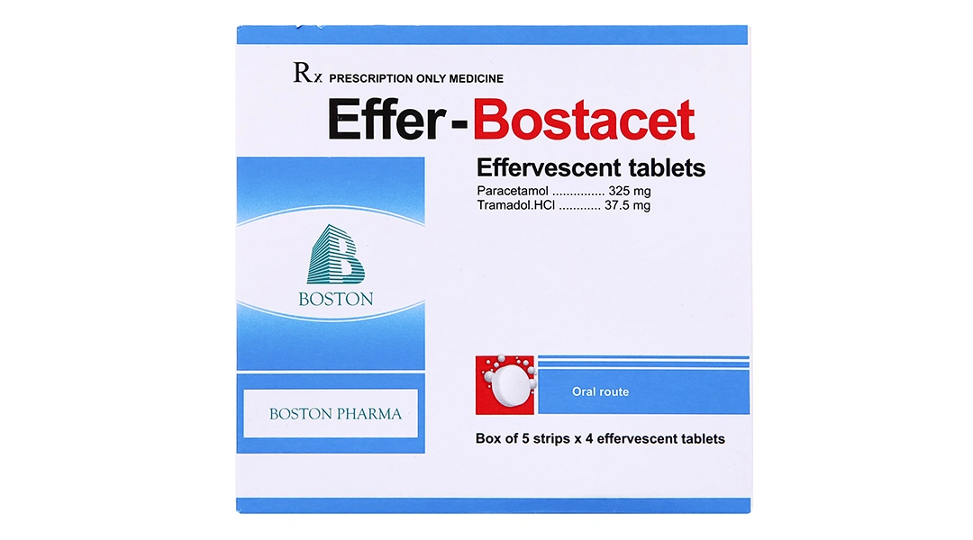 Viên sủi Effer-Bostacet trị các cơn đau trung bình đến nặng (5 vỉ x 4 viên) - 1