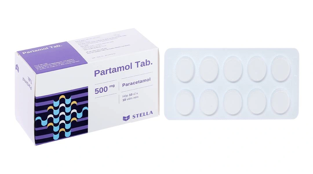 Partamol Tab. 500mg Stella trị các triệu chứng đau từ nhẹ đến vừa (10 vỉ x 10 viên) - 