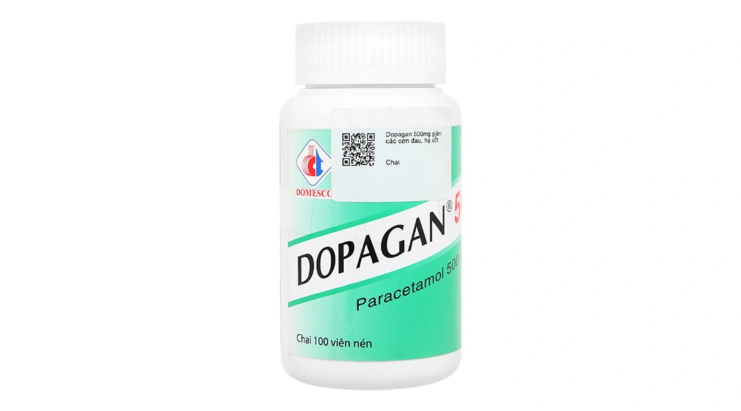 Dopagan 500mg giảm đau, hạ sốt từ nhẹ đến vừa lọ 100 viên - 1