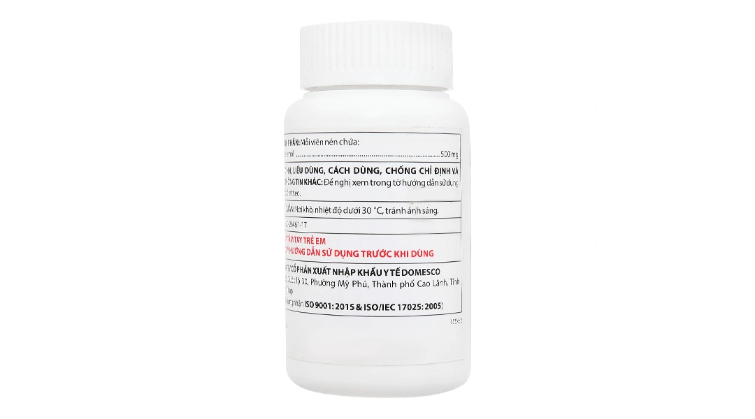 Dopagan 500mg giảm đau, hạ sốt từ nhẹ đến vừa lọ 100 viên - 2