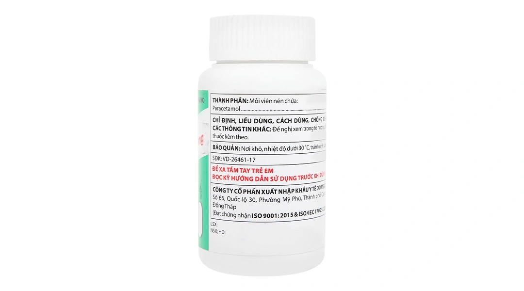Dopagan 500mg giảm đau, hạ sốt từ nhẹ đến vừa lọ 100 viên - 3