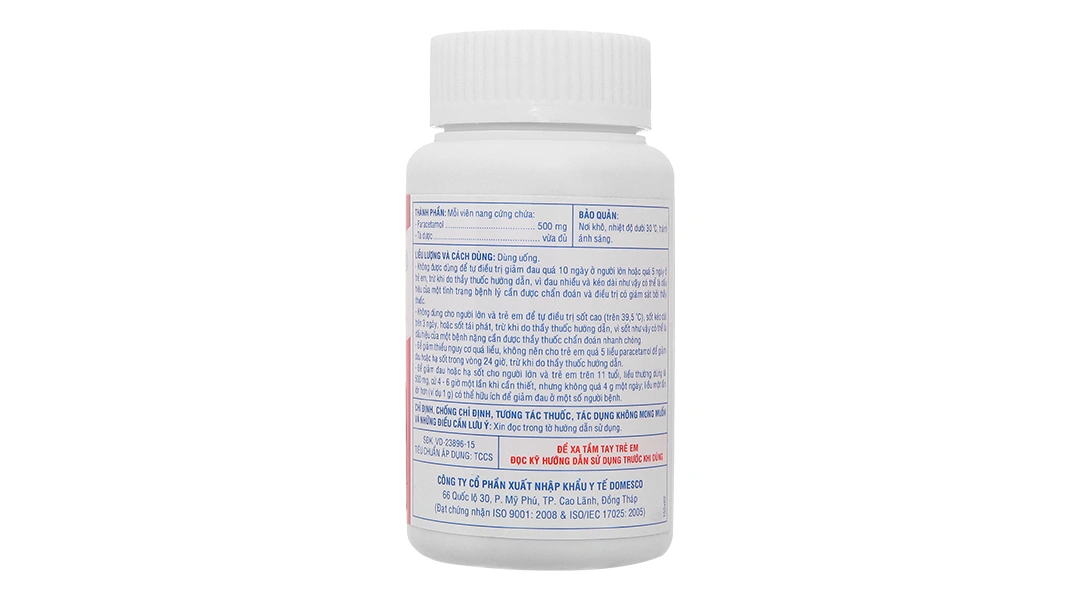 Dopagan 500mg giảm đau, hạ sốt chai 100 viên - 1