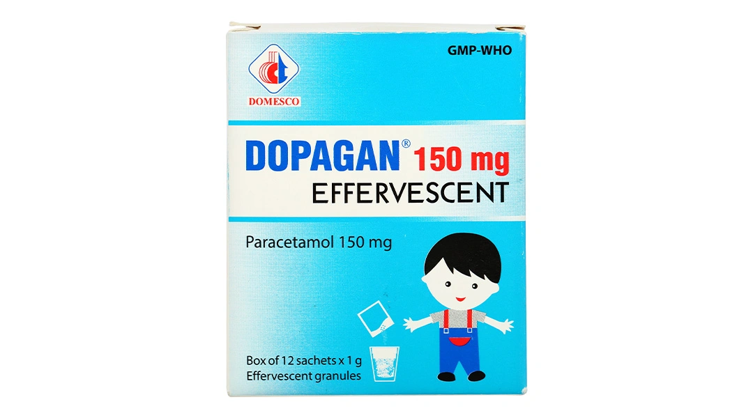 Thuốc cốm Dopagan 150mg Effervescent giảm đau, hạ sốt (12 gói x 1g) - 2