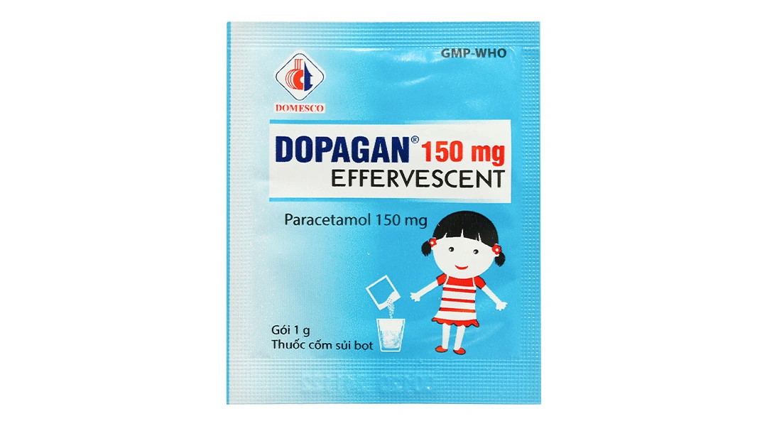 Thuốc cốm Dopagan 150mg Effervescent giảm đau, hạ sốt (12 gói x 1g) - 6