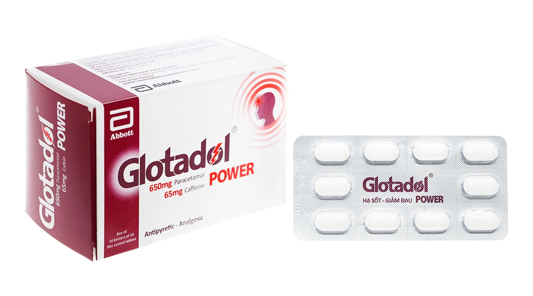 Glotadol Power giảm các cơn đau nặng, hạ sốt (10 vỉ x 10 viên) - 