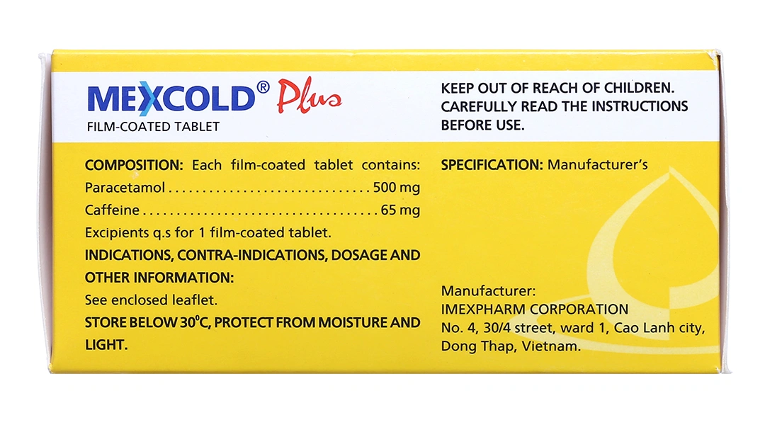 Mexcold Plus giảm đau, hạ sốt (10 vỉ x 10 viên) - 2