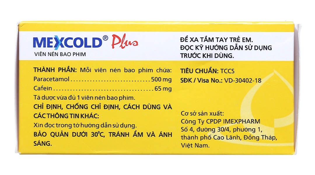 Mexcold Plus giảm đau, hạ sốt (10 vỉ x 10 viên) - 3