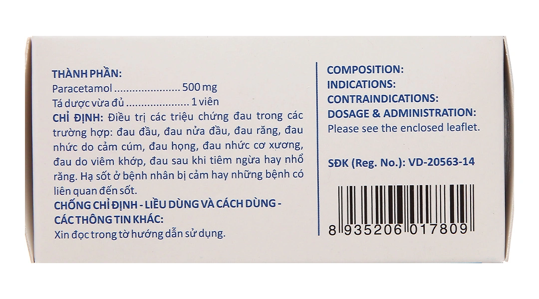 Hapacol Blue 500mg giảm đau, hạ sốt (10 vỉ x 10 viên) - 2