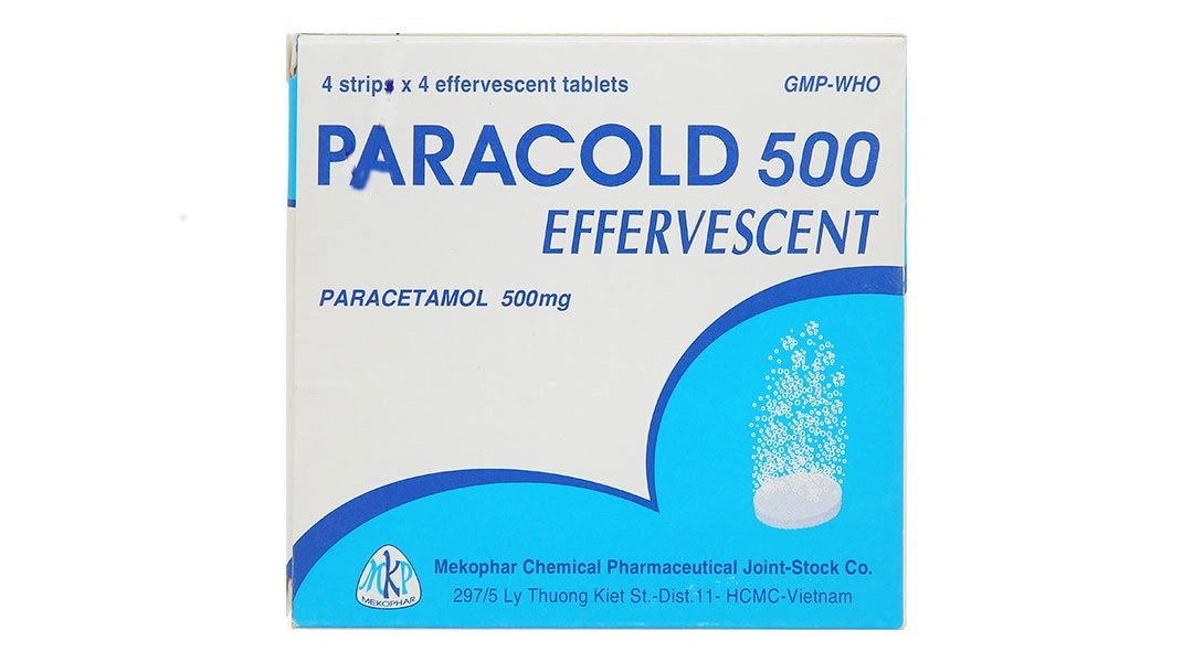 Viên sủi Paracold 500 Effervescent giảm đau, hạ sốt (4 vỉ x 4 viên) - 1