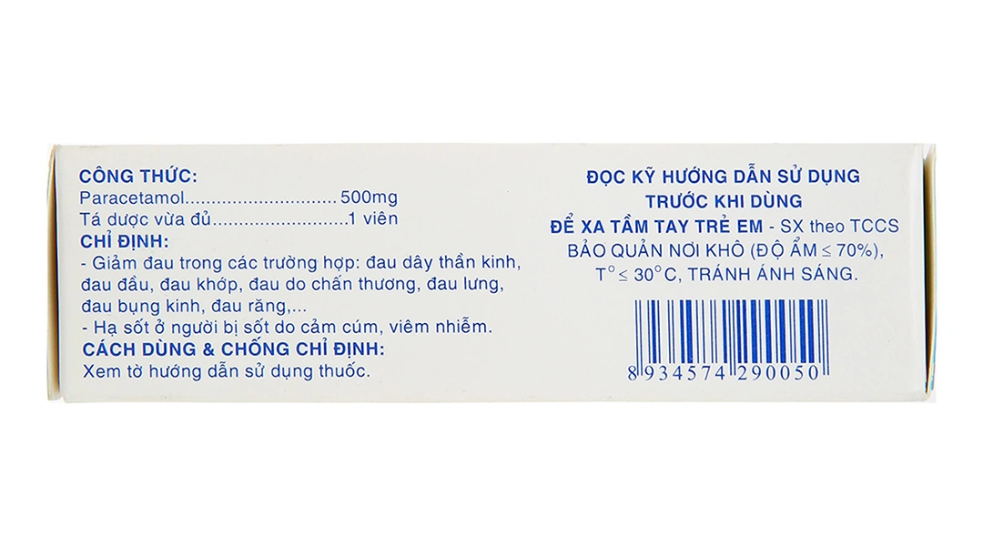 Viên sủi Paracold 500 Effervescent giảm đau, hạ sốt (4 vỉ x 4 viên) - 3