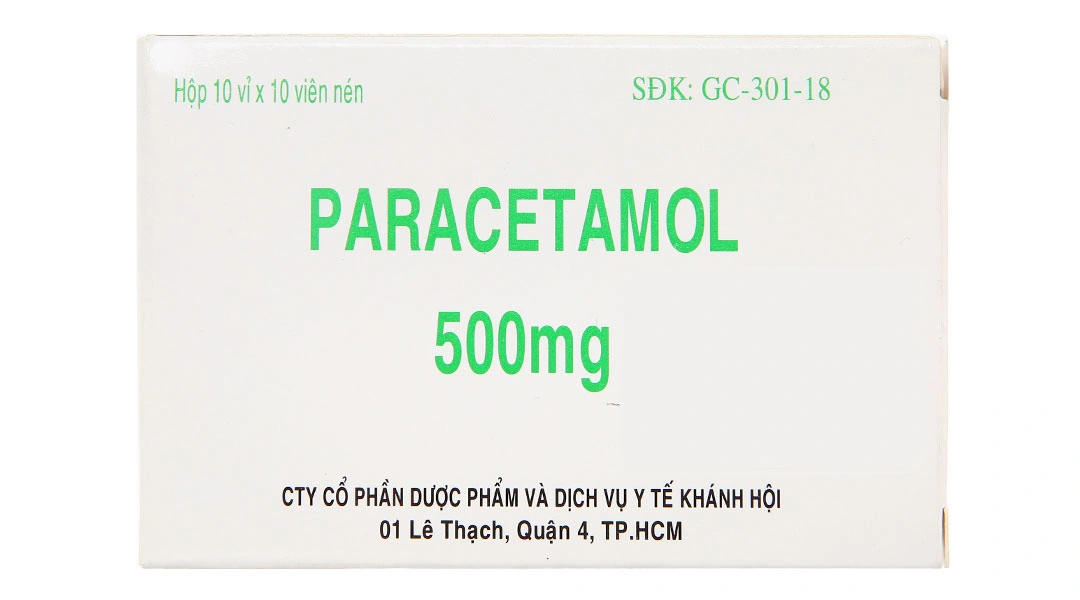Paracetamol Khahopharma 500mg giảm đau, hạ sốt (10 vỉ x 10 viên) - 2