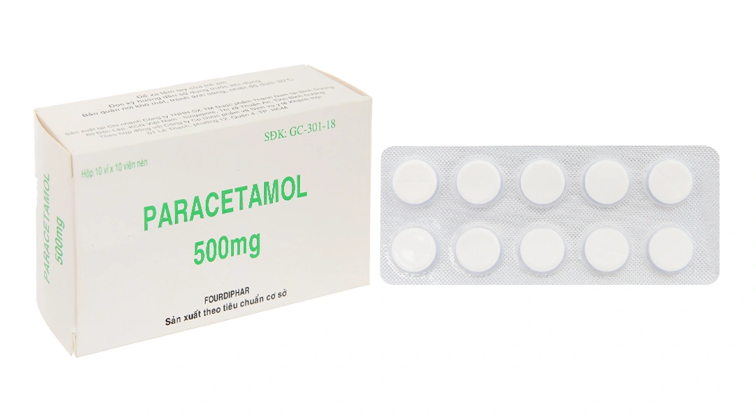 Paracetamol Khahopharma 500mg giảm đau, hạ sốt (10 vỉ x 10 viên) - 