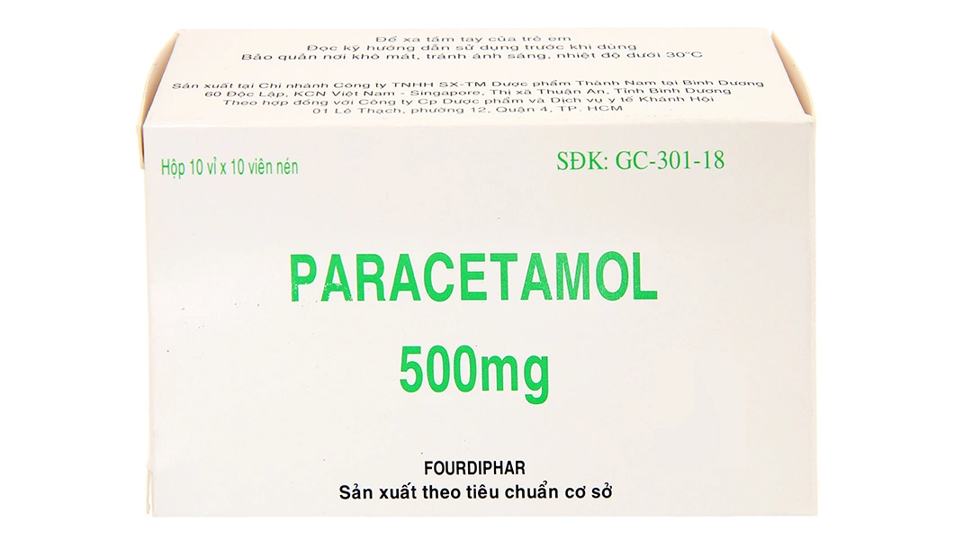 Paracetamol Khahopharma 500mg giảm đau, hạ sốt (10 vỉ x 10 viên) - 1