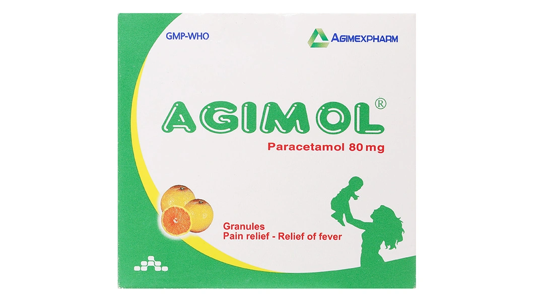 Thuốc cốm Agimol 80mg giảm đau, hạ sốt (30 gói x 1g) - 1